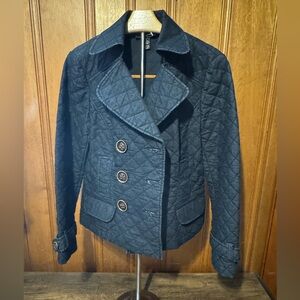 Focus 2000 Denim Thick Quilted Button Blazer Jacket Coat Size 6